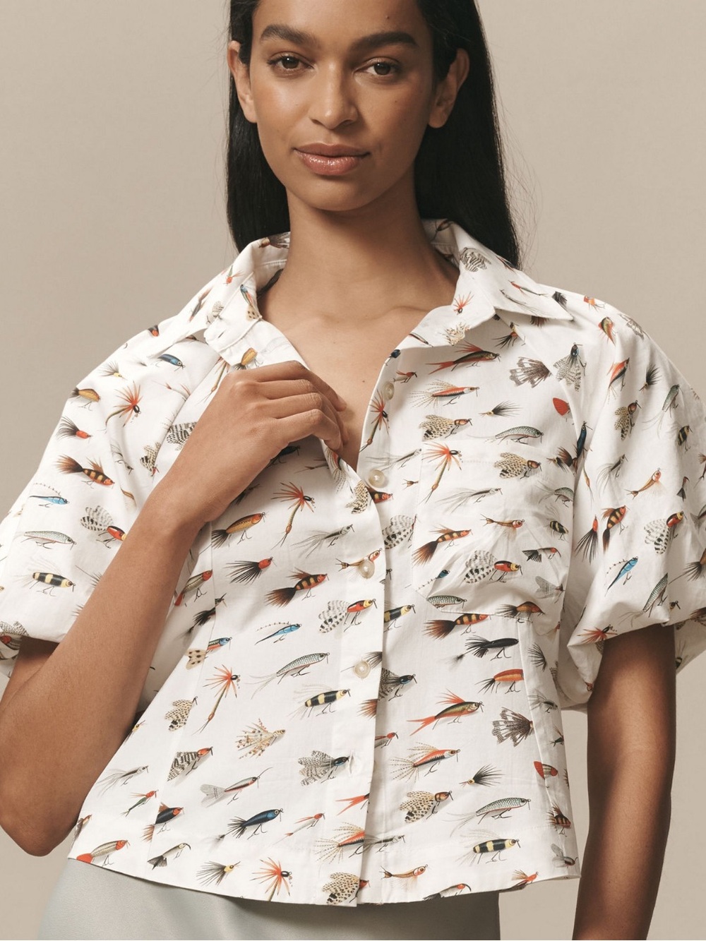 MAEVE Bug Print Blouse